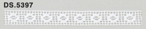 極細番手レース 　薄手トーションレース  リバーレース風 綿素材 オフホワイト  DS.5397     11mm幅　 1m単位　　大定　日本製
