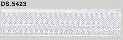極細番手レース 　薄手トーションレース  リバーレース風 綿素材 オフホワイト  DS.5423     22mm幅　 1m単位　　大定　日本製