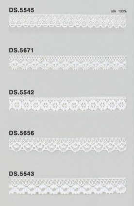 シルクレース 薄手トーションレース　　1m単位　　オフホワイト 　大定　日本製 DS.5545 DS.5671 DS.5542 DS.5656 DS.5543