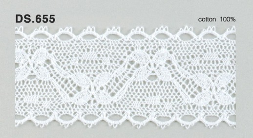トーションレース  1m単位　レース材料　DS.655　オフホワイト 44mm幅　大定　日本製
