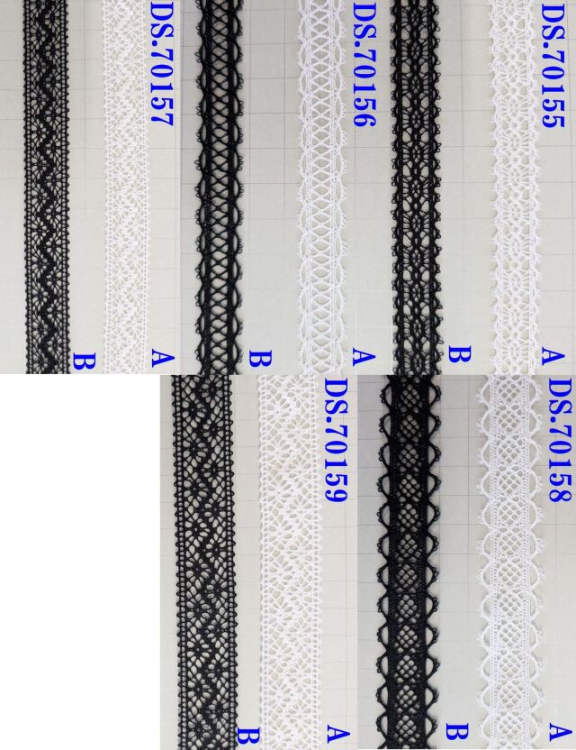 ポリエステルトーションレース　薄手レース　1m単位　白　黒 　大定　日本製 DS.70155 DS.70156 DS.70157 DS.70158 DS70159  //