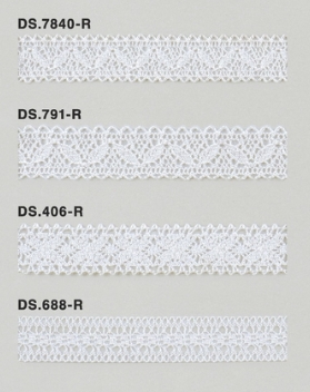 レーヨンレース（光沢あり） トーションレース 　1m単位　大定　日本製 DS.7840-R   DS.791-R DS.406-R DS.688-R  //