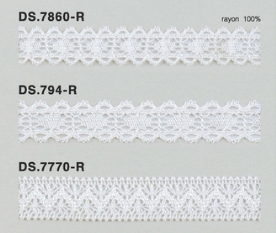 レーヨンレース（光沢あり） トーションレース 　1m単位　大定　日本製 DS.7860-R   DS.794-R DS.7770-R   //
