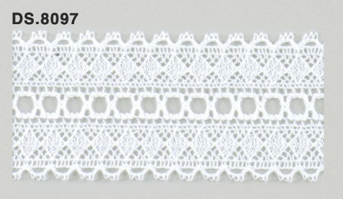 ハシゴレース 　綿トーションレース  1m単位　DS.8097　オフホワイト 46mm幅　大定　日本製