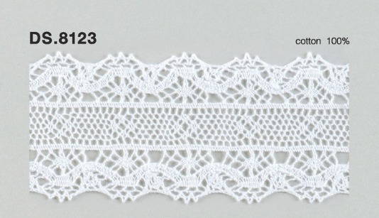 トーションレース  1m単位　レース材料　DS.8123　オフホワイト 45mm幅　大定　日本製