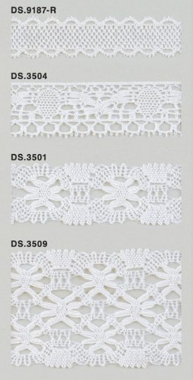 レーヨンレース（光沢あり） トーションレース 　1m単位　大定　日本製 DS.9187-R   DS.3504 DS.3501 DS.3509   //