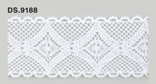 トーションレース  1m単位　レース材料　DS.9188　オフホワイト 43mm幅　大定　日本製