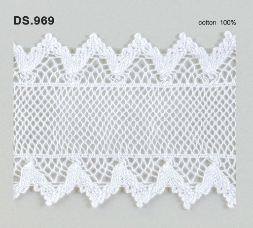 トーションレース  1m単位　レース材料　DS.969　オフホワイト 75mm幅　大定　日本製