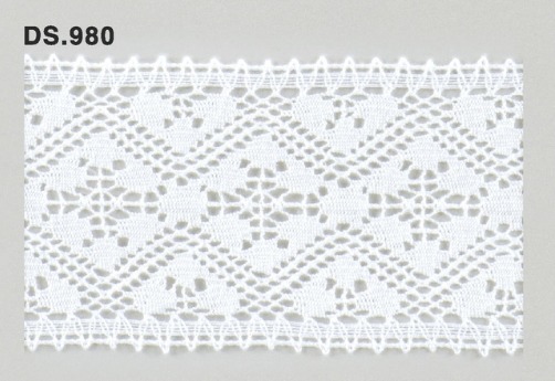 トーションレース  1m単位　レース材料　DS.980　オフホワイト 58mm幅　大定　日本製