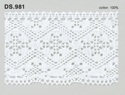 トーションレース　DS.981 1m単位　オフホワイト 63mm幅　大定　日本製