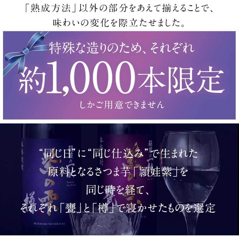 焼酎セット 秘蔵の一献 紫の雫 甕＆樽 750ml 2本セット