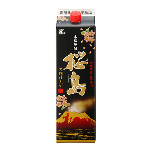 黒麹仕立て桜島 25度 1800ml 紙パック