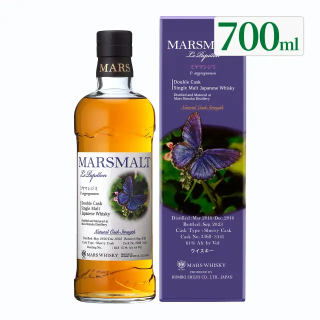 ウイスキー マルスモルト ル・パピヨン ダブルカスク ミヤマシジミ 61度 700ml