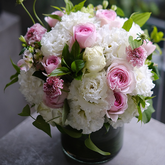 岩田ガラス 花器 ガラス 花瓶 フラワーアレンジメント　ピンク 岩田ガラス ピンク 岩田工芸ガラス 花瓶 花器 置物 気泡