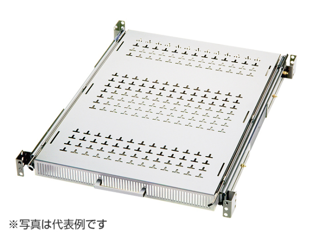 ストッパー付スライドレール棚（EIA）　NPSSH-400B-WG