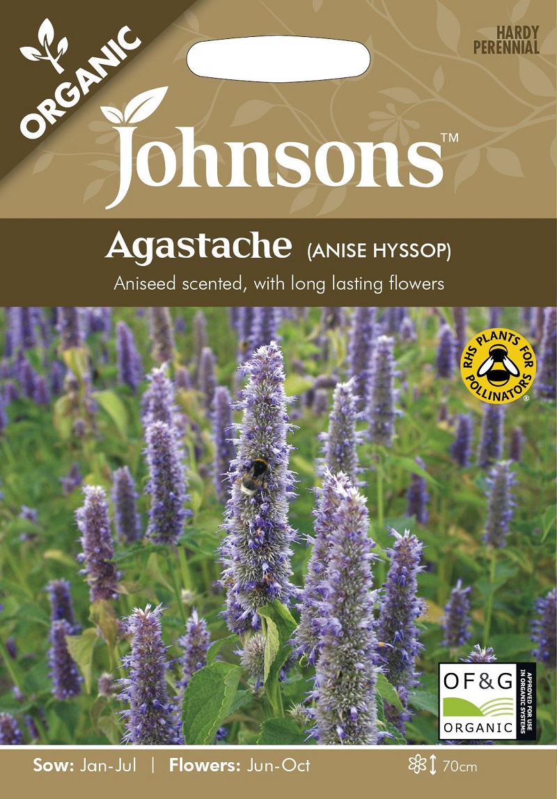 【輸入種子】 Johnsons Seeds Organic Agastache (Anise Hyssop) オーガニック アガスターシェ（アニスヒソップ） ジョンソンズシード