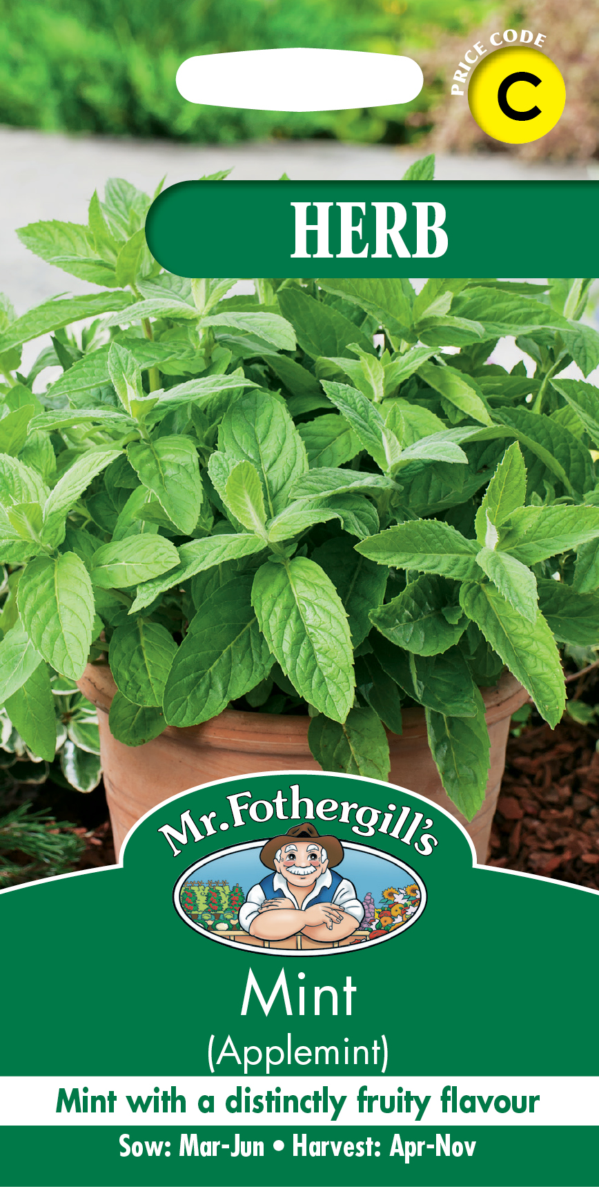 種子】 Mr.Fothergill's Seeds HERB Mint(Applemint) ハーブ ミント