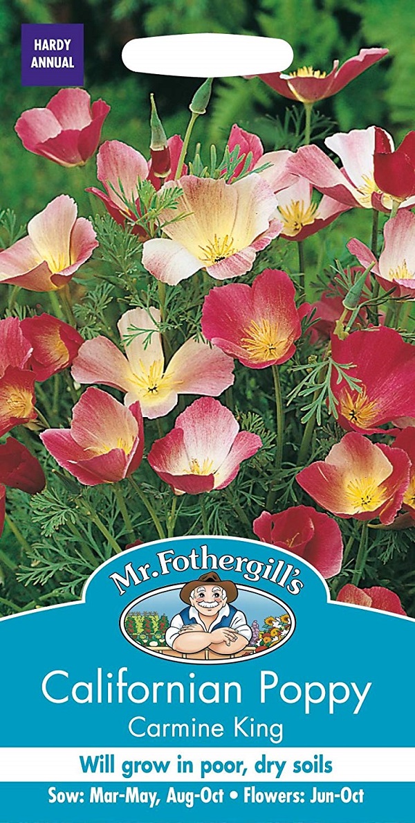 【輸入種子】 Mr.Fothergill's Seeds Californian Poppy Carmine King カリフォルニア・ポピー カーマイン・キング