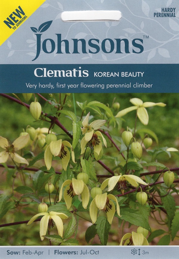 【輸入種子】 Johnsons Seeds Clematis Korean Beauty クレマチス・コリアン・ビューティ ジョンソンズシード
