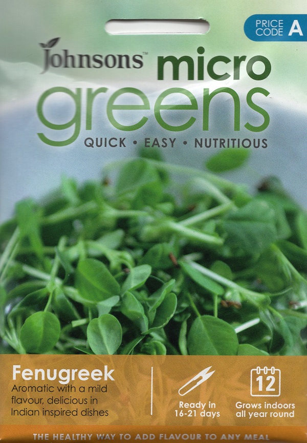 【種子】 Johnsons Seeds MICRO greens FENUGREEK マイクロ・グリーンズ（スプラウト） フェヌグリーク