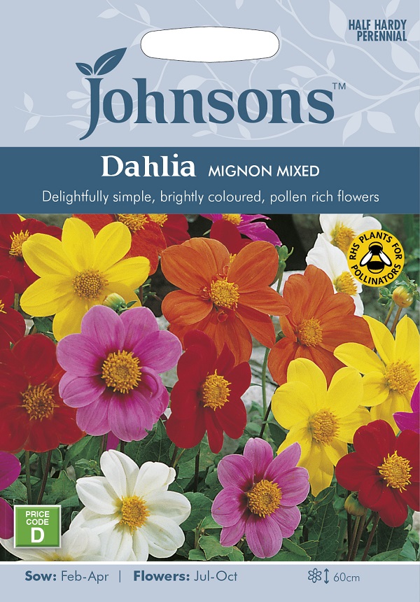 Johnsons Seeds Dahlia Mignon Mixed ダリア・ミニヨン・ミックス