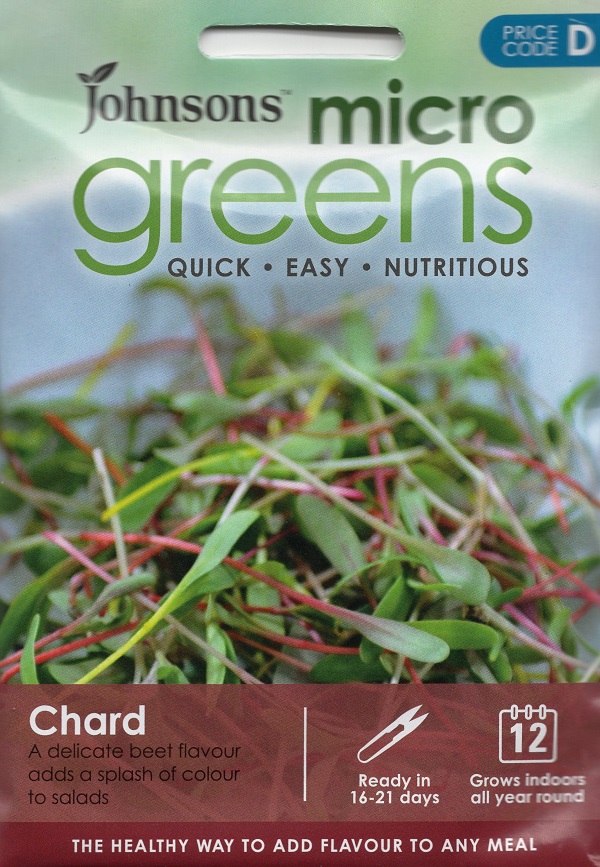 【種子】 Johnsons Seeds MICRO greens Chard マイクロ・グリーンズ（スプラウト） チャード