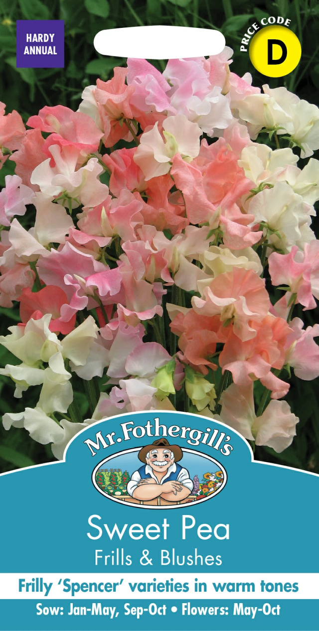 【種子】Mr.Fothergill's Seeds Sweet Pea Frills & Blushes スイート・ピー・フリルス＆ブラシュイズ ミスター・フォザーギルズシード