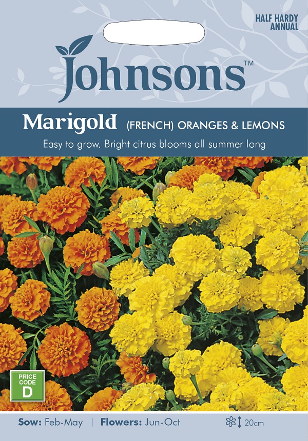 Johnsons Seeds Marigold (French) Oranges & Lemons マリーゴールド（フレンチ） オレンジ＆レモン