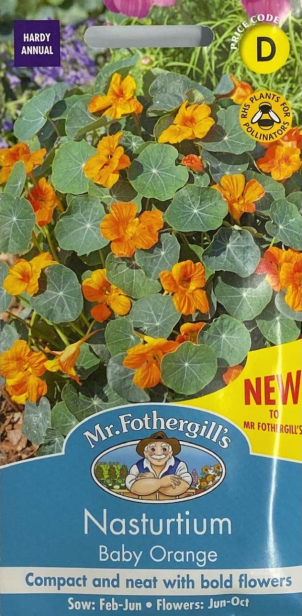 【輸入種子】 Mr.Fothergill's Seeds Nasturtium Baby Orange ナスターチウム ベイビー・オレンジ