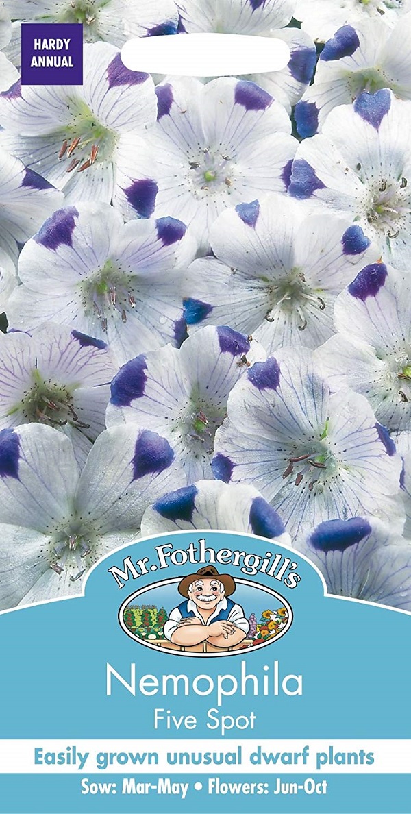 【輸入種子】 Mr.Fothergill's Seeds Nemophila Five Spot ネモフィラ・ファイブ・スポット