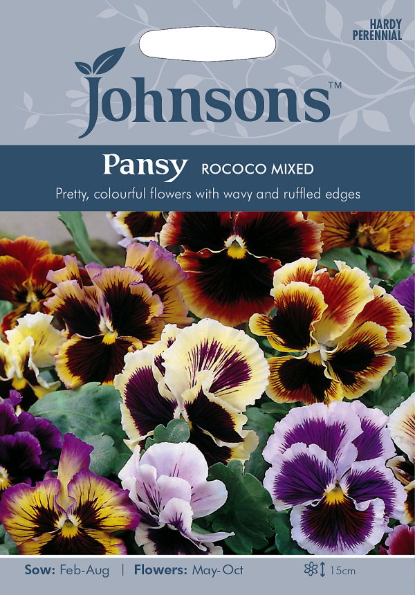 輸入種子】 Johnsons Seeds Pansy ROCOCO MIXED パンジー ロココ
