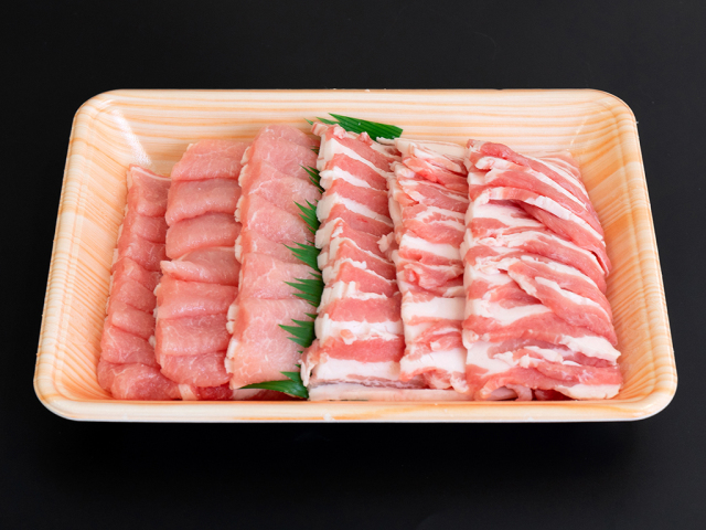 「麓山高原豚」焼肉セット　ロース、バラ　各350g