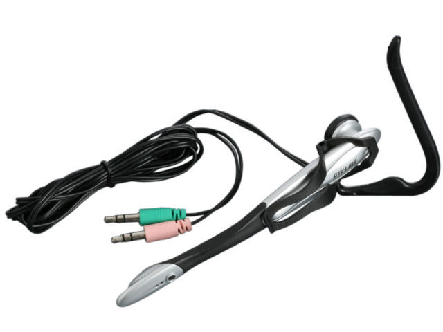 ヘッドホン iBUFFALO BSHSE01SV バッファロー イヤフック式ヘッドセット 片耳 イヤークリップ シルバー