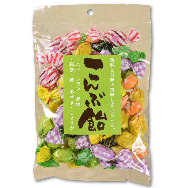 こんぶ飴 いろいろ6種類 アソート 0g 黒糖 しょうが 緑茶 梅 あずき はちみつレモン