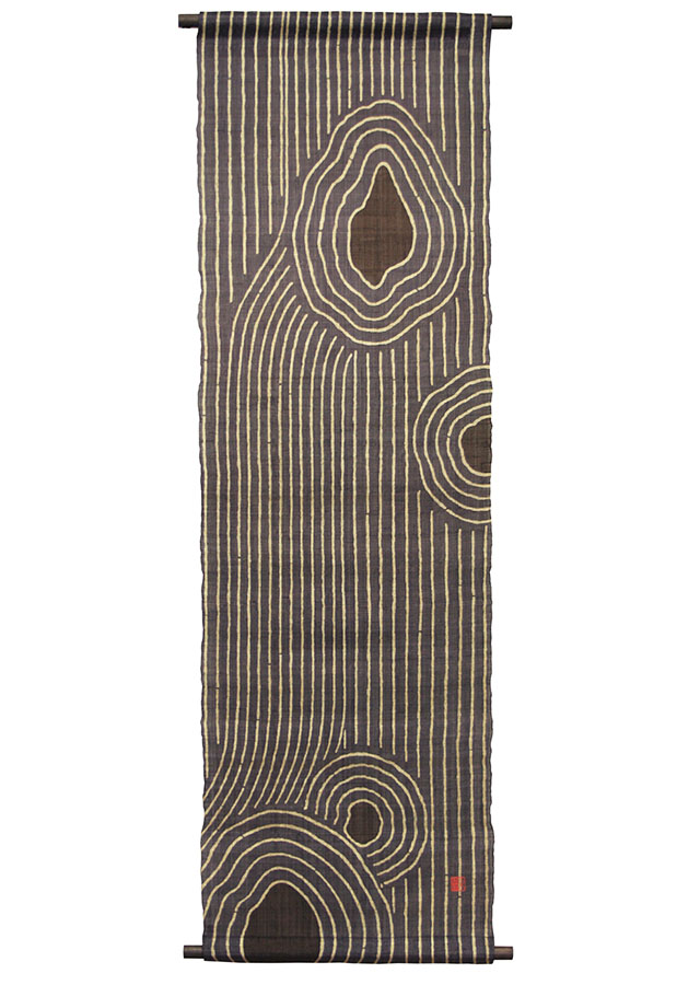 【洛粋】ろうけつ染め芭蕉布タペストリー「枯山水」