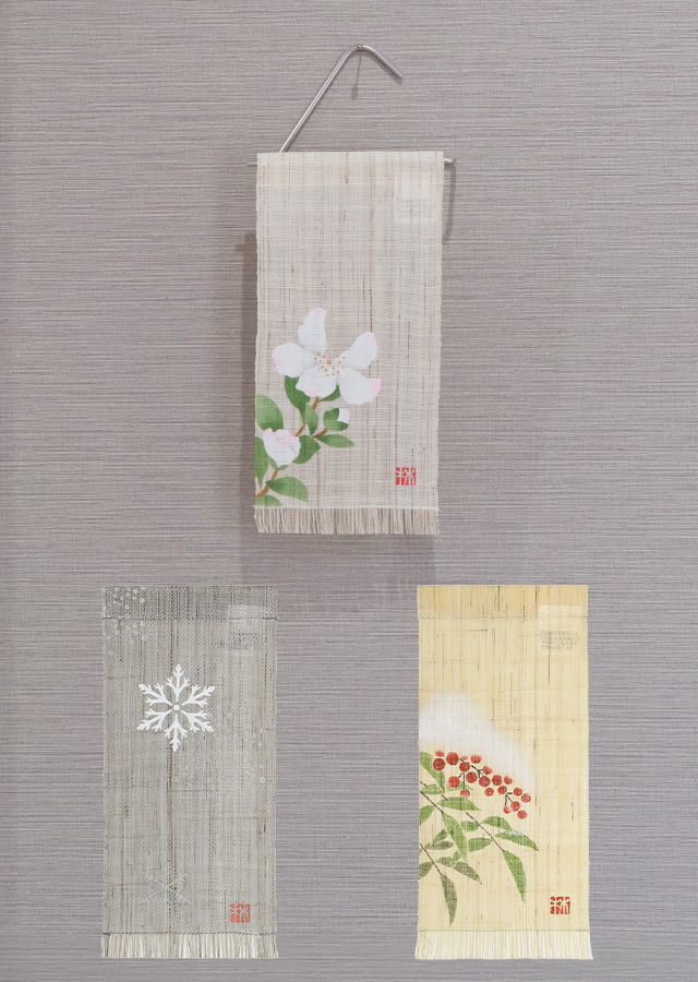 絵麻　立冬・小雪・大雪「山茶花・樹氷・白雪南天」