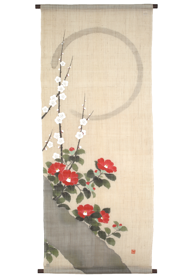 タペストリー「粋円椿」