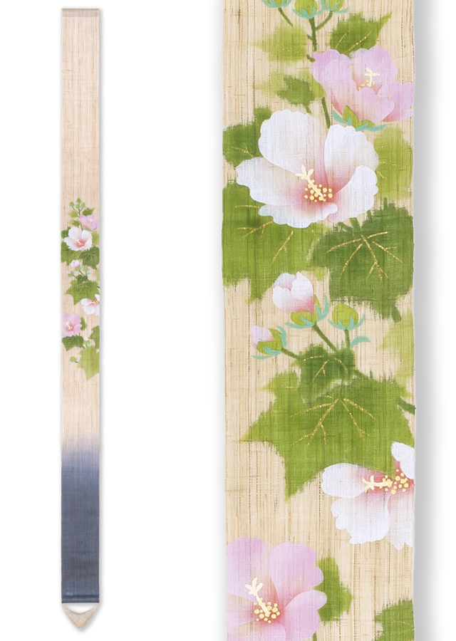 手染め麻細タペストリー 酔芙蓉 京都洛柿庵オンラインショップ