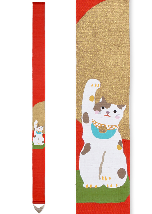 細タペ「紅白 招き猫」
