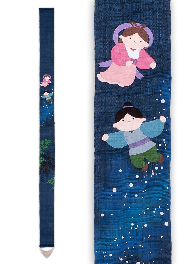 細タペストリー「織姫彦星」