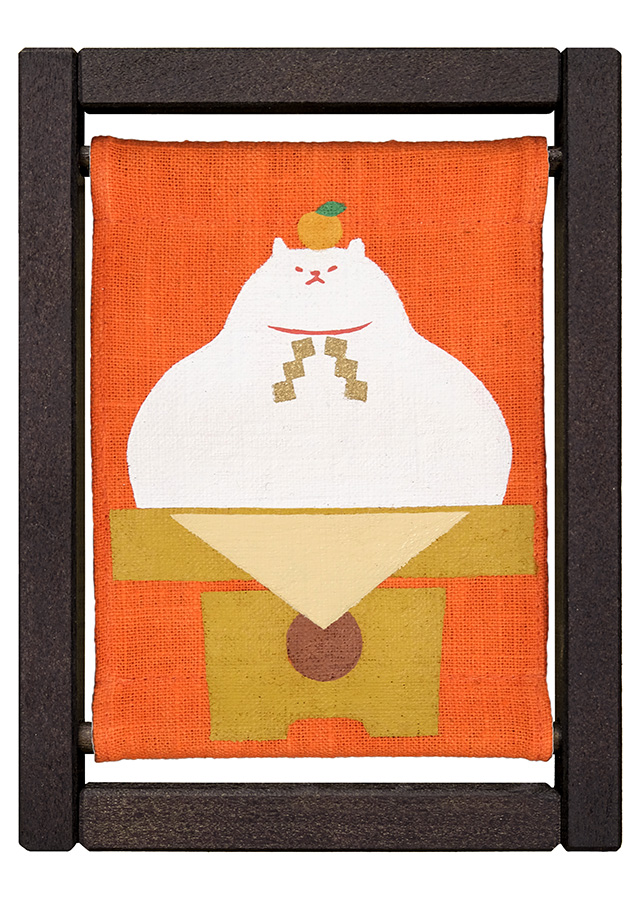 koyomiフレーム　ねこの鏡餅