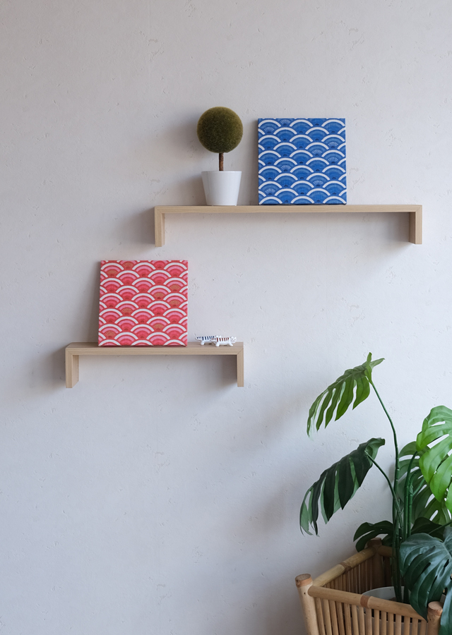 麻のファブリックパネル「ひごい青海波」 [京都洛柿庵オンラインショップ]