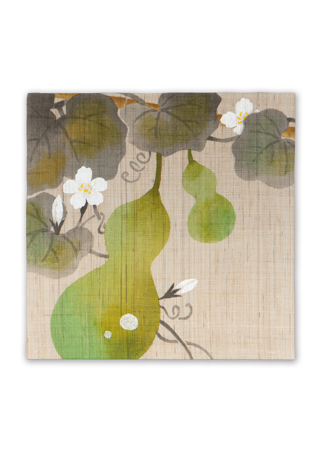 本麻パネル「夏・瓢箪」 [京都洛柿庵オンラインショップ]