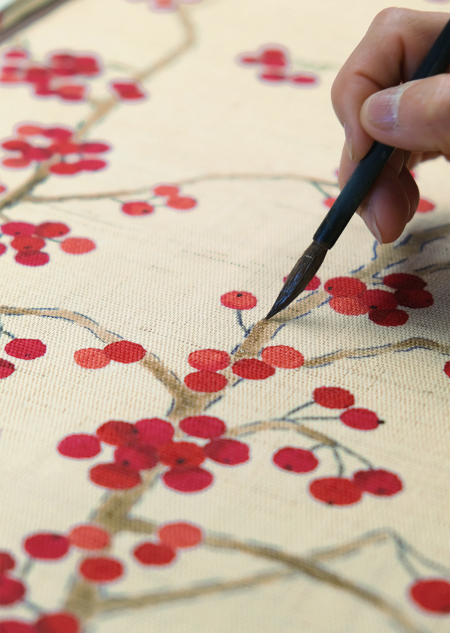 手描きのれん「うめもどき」