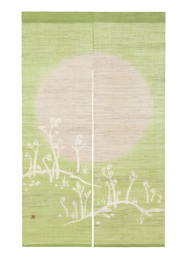 麻のれん お茶染 手染め 515 麻のれん お茶染 手染め 515