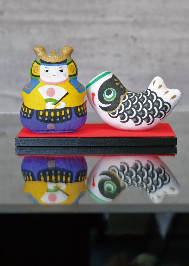 手染め麻人形 「若武者とこいのぼり」[京都洛柿庵オンラインショップ]