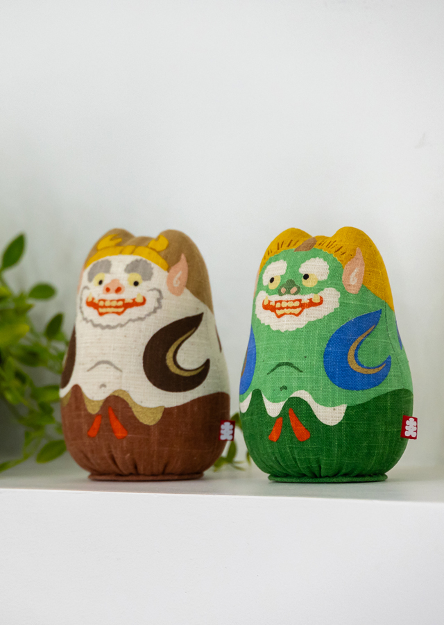 麻人形「風神」「雷神」