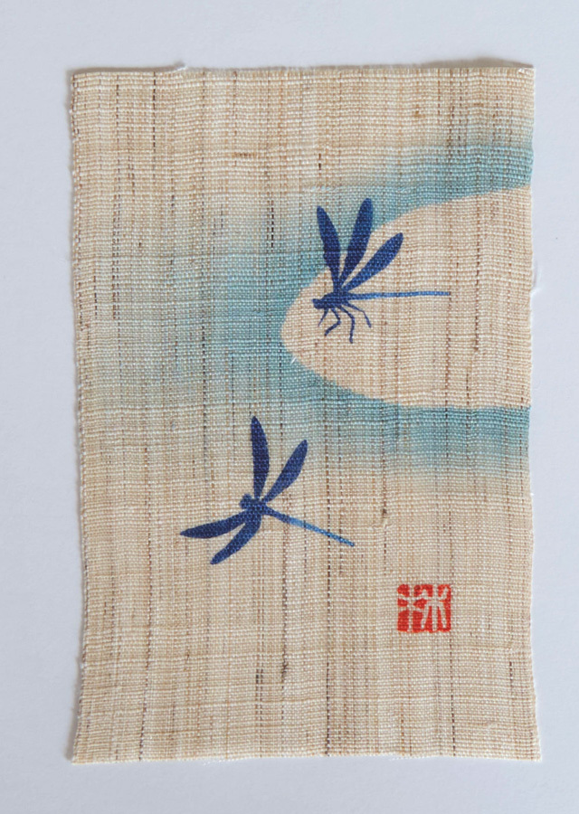公式限定】麻の絵手紙「かわとんぼ」[京都洛柿庵オンラインショップ]