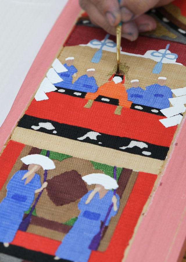 手染め麻洛粋細タペ「長刀鉾」 [京都洛柿庵オンラインショップ]