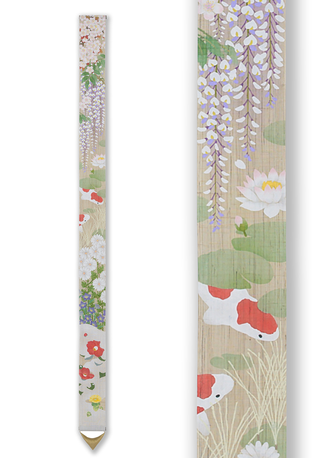 細タペ 手描き友禅「花見遊山」